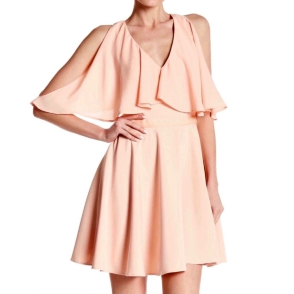 JAY X JAYGODFREY PINK COLD-SHOULDER MINI DRESS